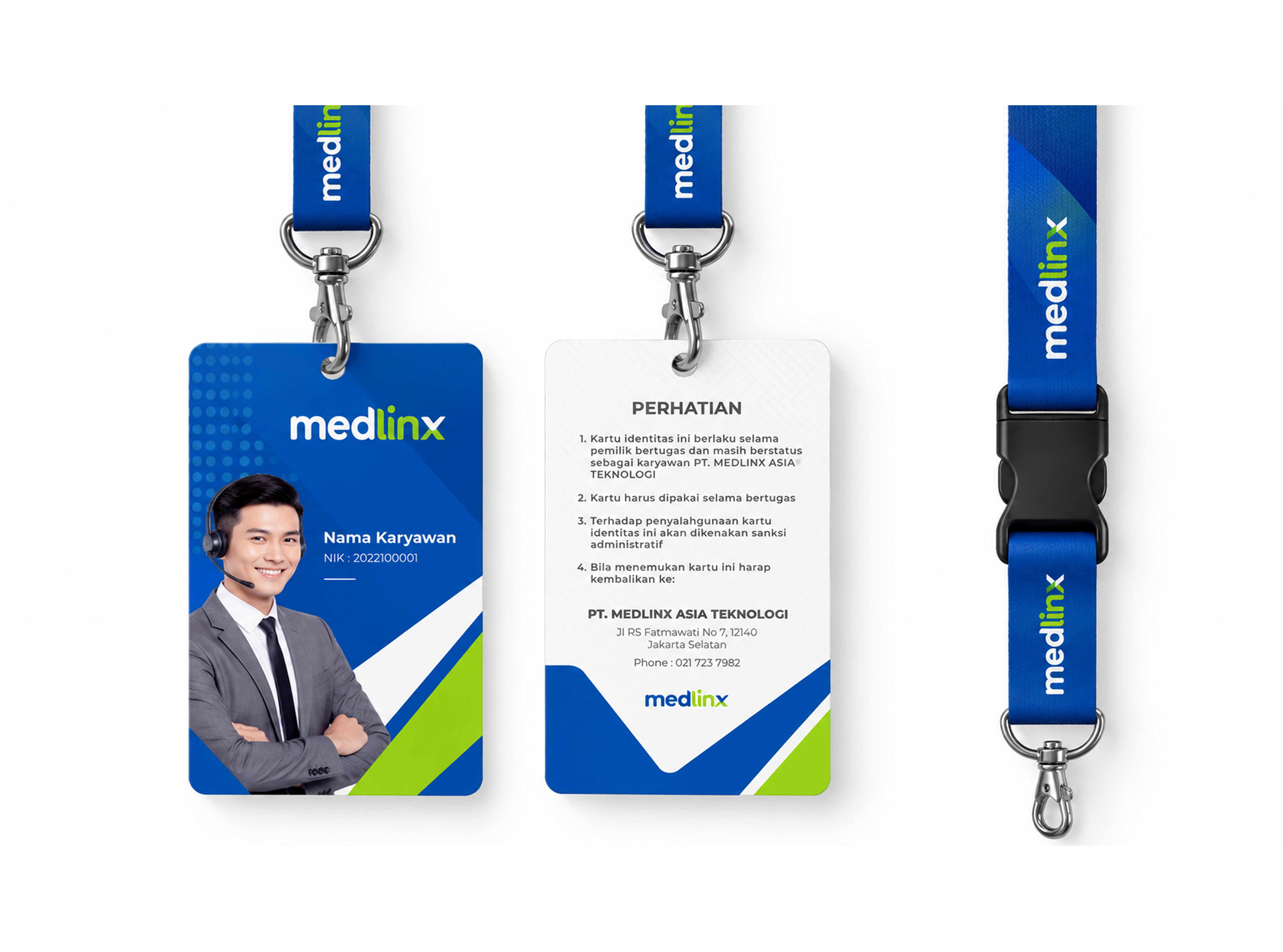 Employee ID card and lanyard
