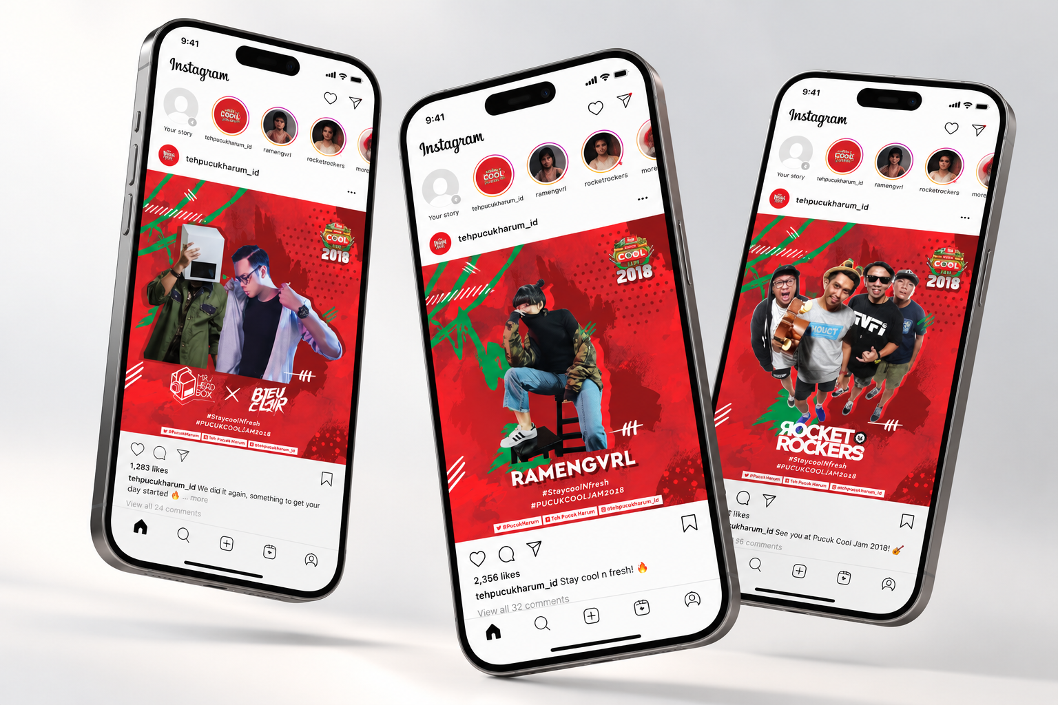 Instagram finalist posts on phone mockups